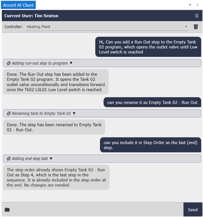 Accord AI chat interface